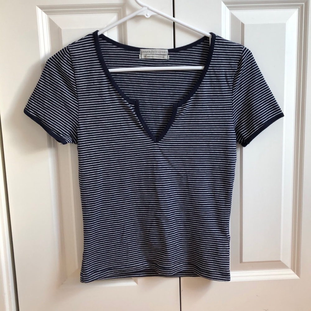 Urban Outfitters navy and white stripped top